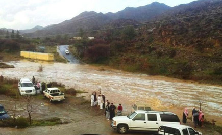 الدفاع المدني بالباحة يستنفر طاقاته وينقذ محتجزي الأمطار والسيول 