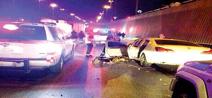 الهلال الأحمر يباشر حادث الفجر .. 3 إصابات ووفاة واحدة 