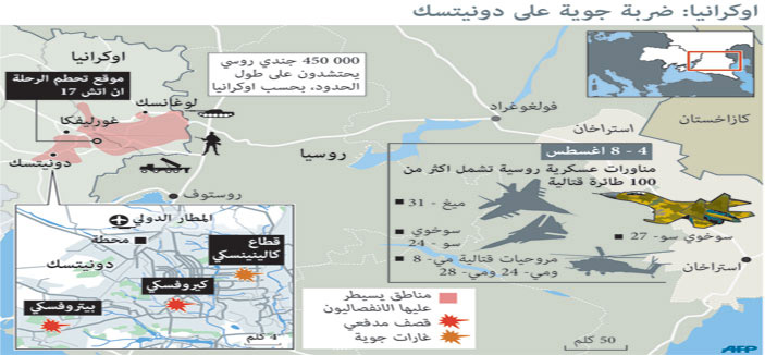 دوي انفجارات في دونيتسك وأوكرانيا تتهم روسيا بالسعي للتدخل   