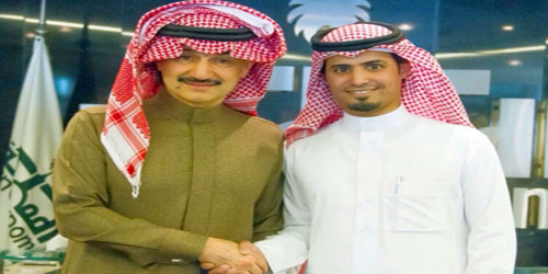  الزميل المطيري مع سمو الامير الوليد بن طلال