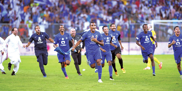  لاعبو الهلال في احتفالية بكأس الملك سلمان