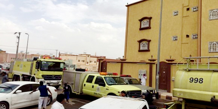 حادث حريق بحي الفهد الشمالي بمنطقة نجران 