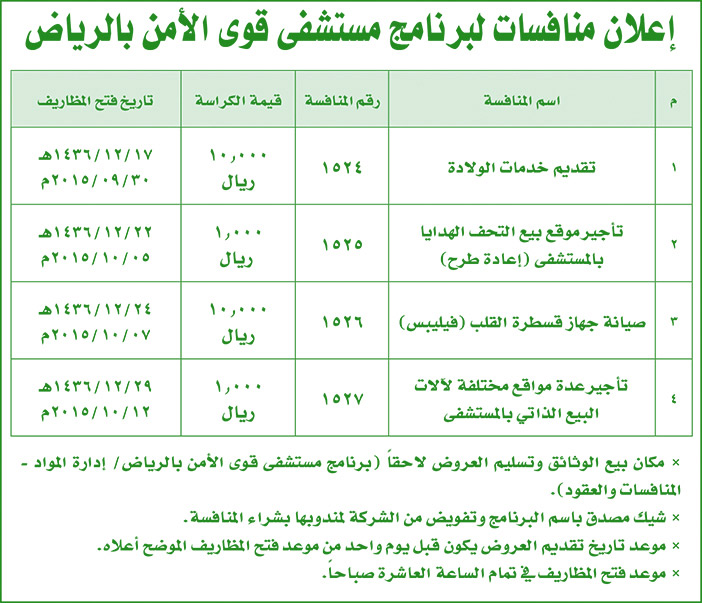 مناقصات حكومية ( بناء - اسئجار - هدم - نقل - صيانة - تشغيل - شراء - بيع) 