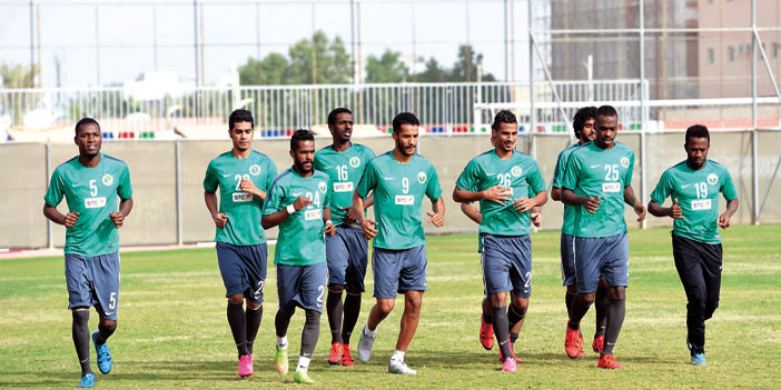  من تدريبات المنتخب السعودي صباح أمس