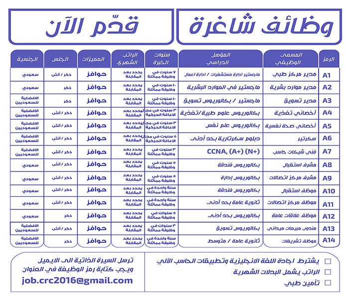 وظائف شاغرة قدم الان 