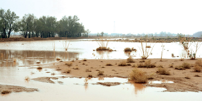  من السيول قرب بعض المزارع القديمة