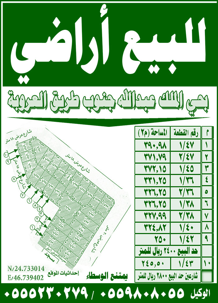 للبيع اراضى 