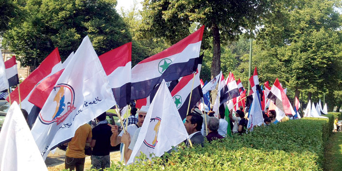  تجمُّع عدد من الأحوازيين أمام السفارة الإيرانية في بروكسل