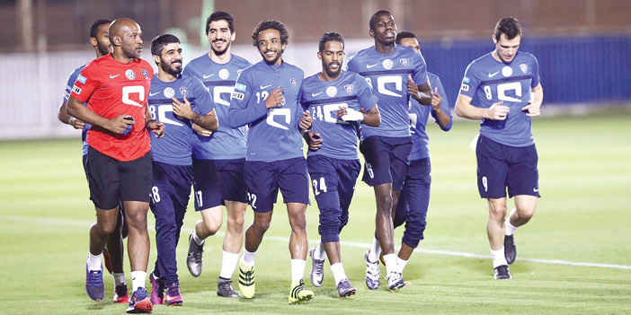  جانب من تمرين الهلال أمس تحت إشراف دياز