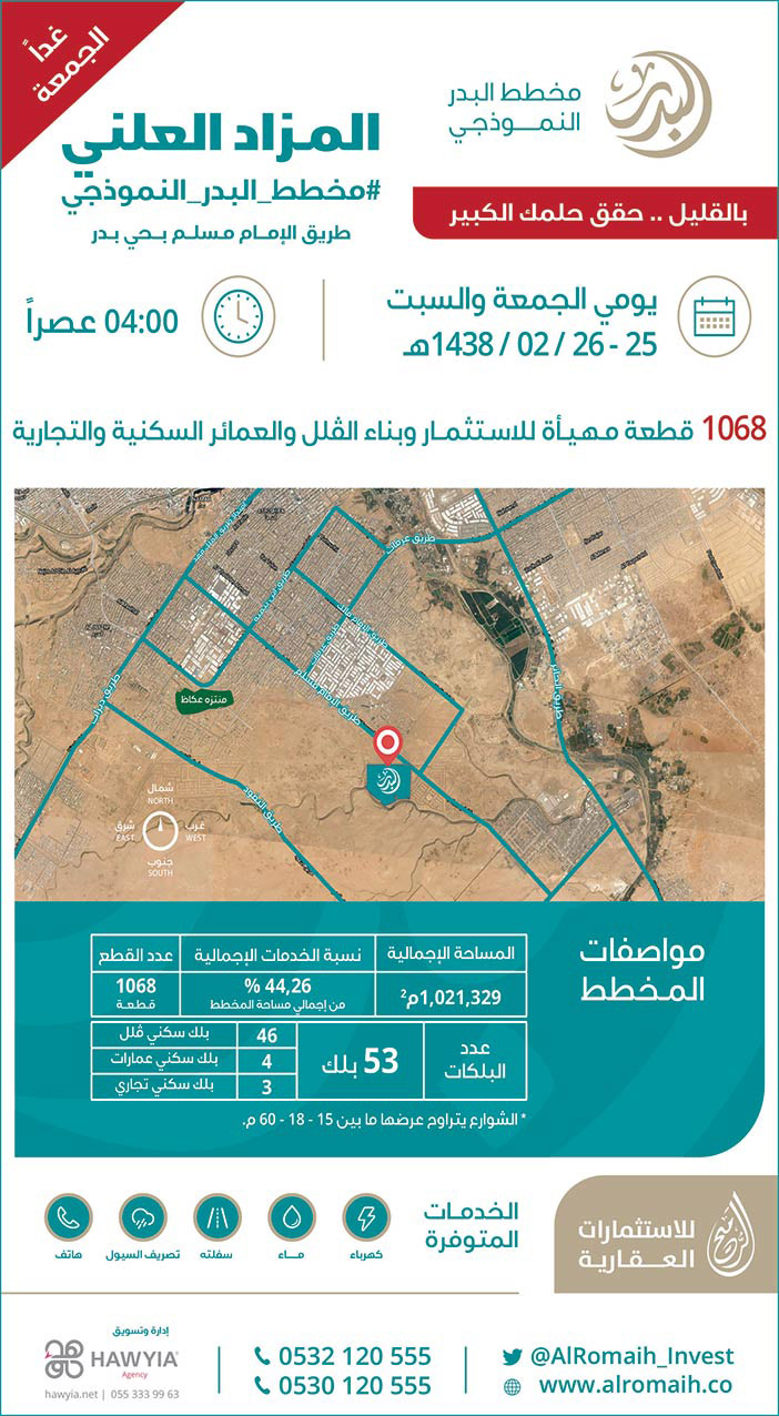 المزاد العلني #مخطط البدر النموزجي 