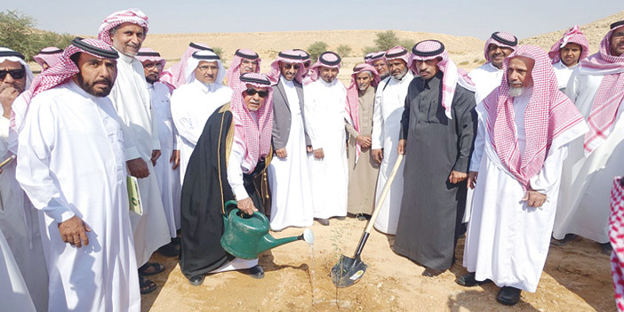  المحافظ يدشن التشجير بزراعة أول شجرة