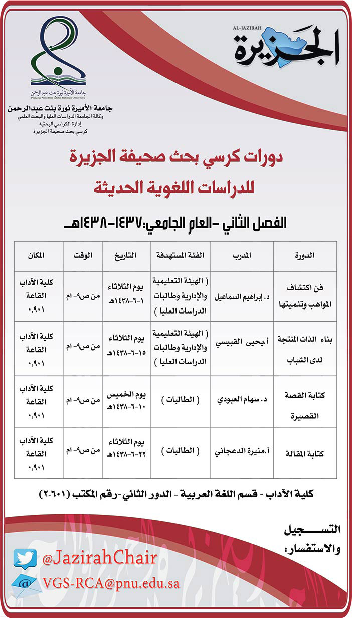 دراسات كرسي بحث صحيفة الجزيرة للدراسات اللغوية الحديثة 