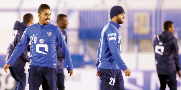   من تمرين الهلال أمس