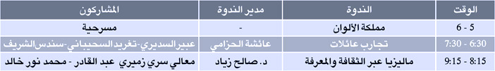 البرنامج «الثقافي».. اليوم 