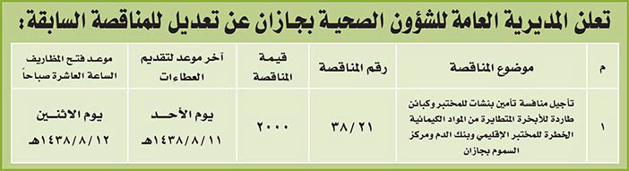 # مناقصات حكومية ( بناء - اسئجار - هدم - نقل - صيانة - تشغيل - شراء – بيع( 