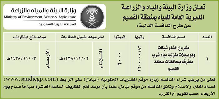 # مناقصات حكومية ( بناء - اسئجار - هدم - نقل - صيانة - تشغيل - شراء – بيع( 