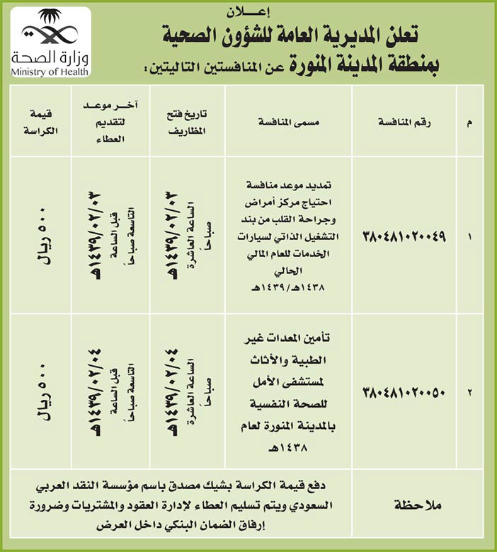 مناقصات حكومية (بناء - اسئجار - هدم - نقل - صيانة - تشغيل - شراء – بيع) 