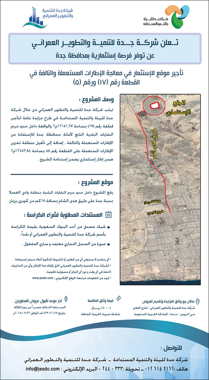 فرصة استثمارية بمحافئة جدة 