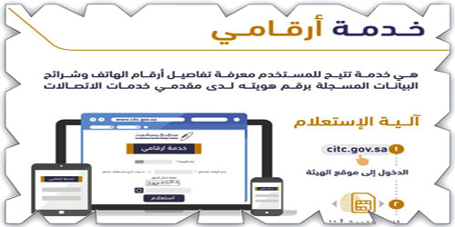 هيئة الاتصالات تدشن خدمة «أرقامي» 