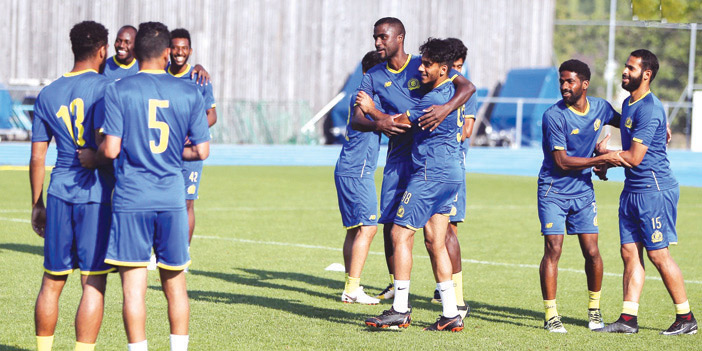  جانب من المران النصراوي الأخير في سويسرا