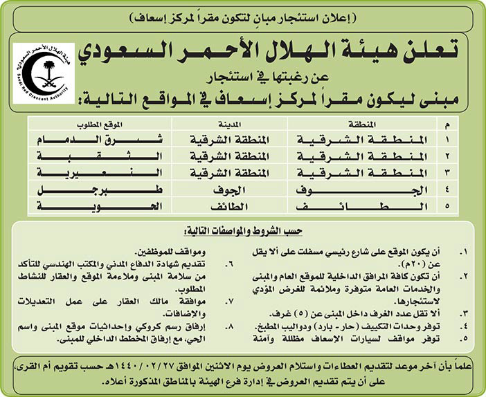 مناقصات حكومية (بناء - استئجار - هدم - نقل - صيانة - تشغيل - شراء – بيع) 