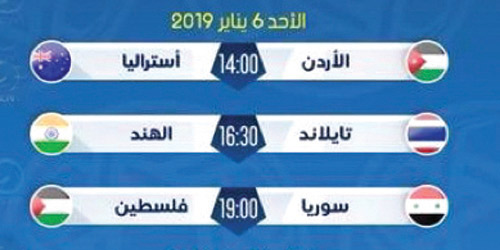 مباريات اليوم في كأس آسيا 2019 