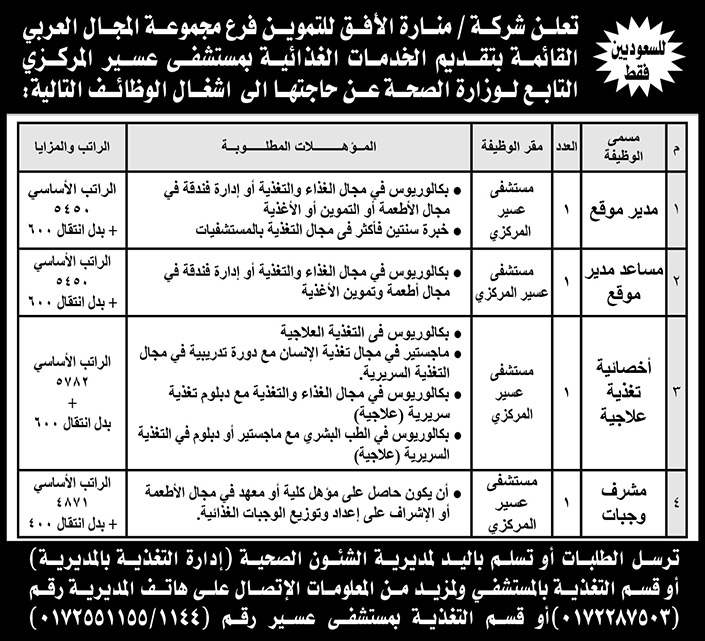 شركة منارة الافق .. الخدمات الغذائية 