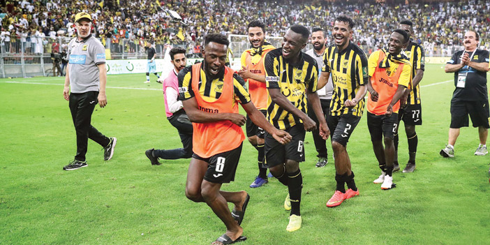  فرحة كبيرة للاعبي الاتحاد