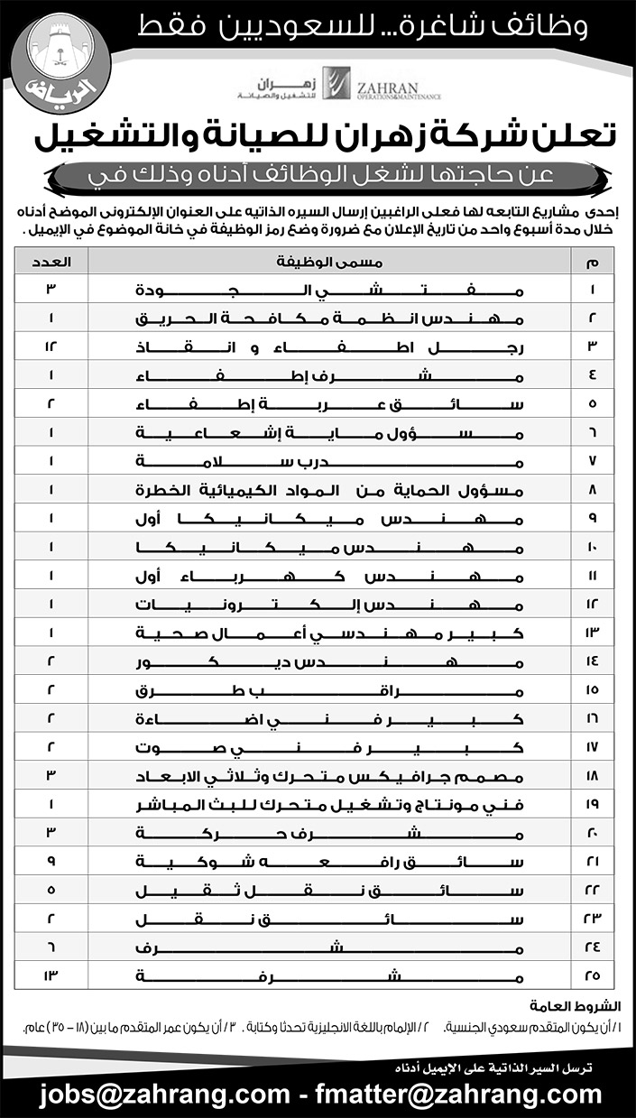 وظائف شاغرة 