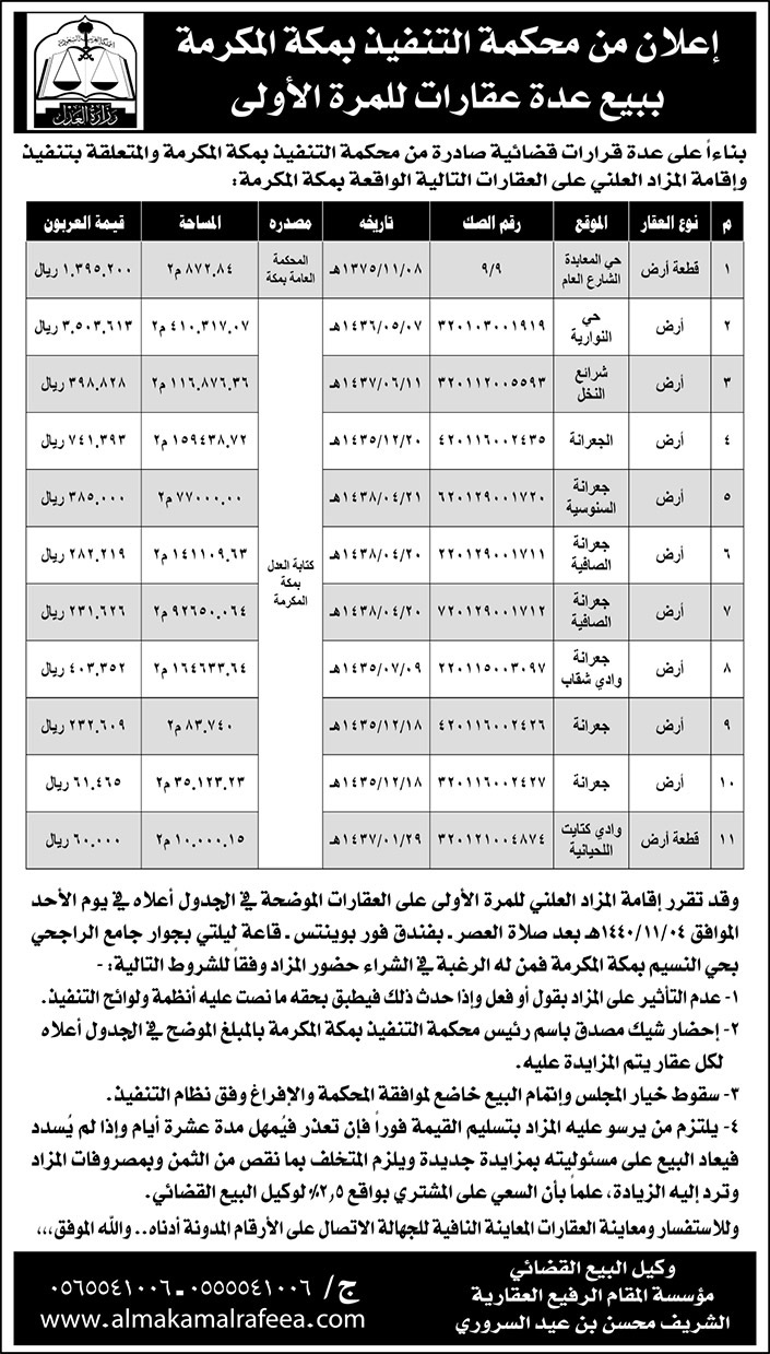 مناقصات حكومية (بناء - استئجار - هدم - نقل - صيانة - تشغيل - شراء – بيع) 