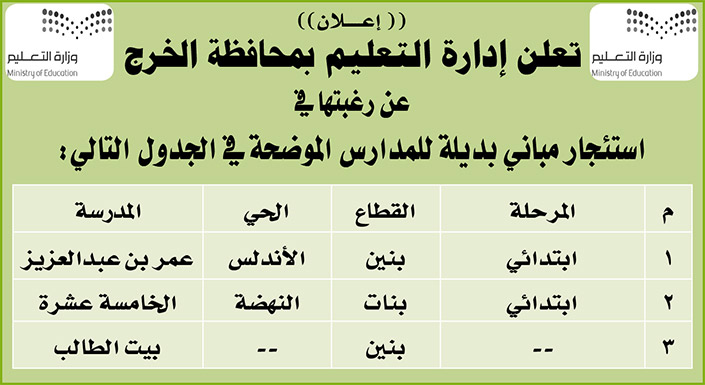 مناقصات حكومية (بناء - استئجار - هدم - نقل - صيانة - تشغيل - شراء – بيع) 