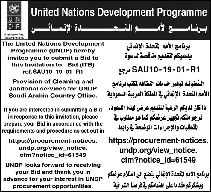 برنامج الامم المتحدة مناقصة 