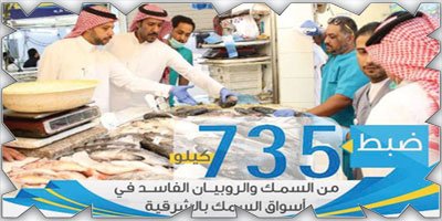 ضبط 735 كيلو أسماك فاسدة 