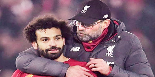  محمد صلاح مع مدربه يورجن كلوب