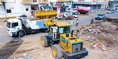 البرنامج السعودي لتنمية وإعمار اليمن يبدأ المرحلة الثانية من حملة نظافة عدن 