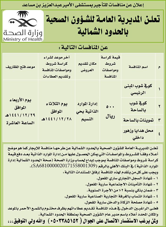 مناقصات حكومية (بناء - استئجار - هدم - نقل - صيانة - تشغيل - شراء – بيع) 