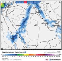 هطول أمطار غزيرة وحبات برد.. اليوم 