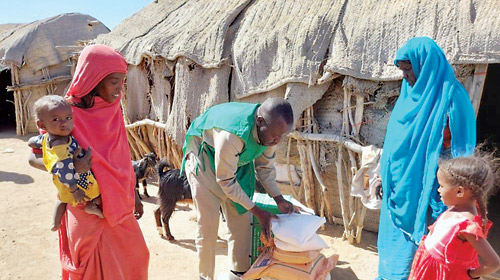 مركز الملك سلمان للإغاثة يوزع سلال غذائية في السودان 