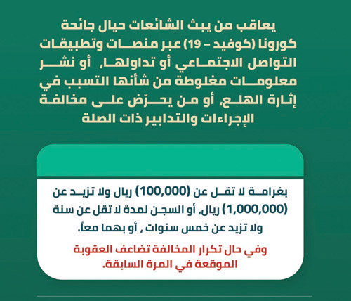 «الداخلية» تحذِّر من بث شائعات أو إثارة هلع حول كورونا 