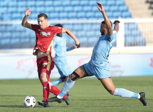  لقطة من مواجهة في الدور الأول انتهت بفوز ضمك على الباطن 2-0