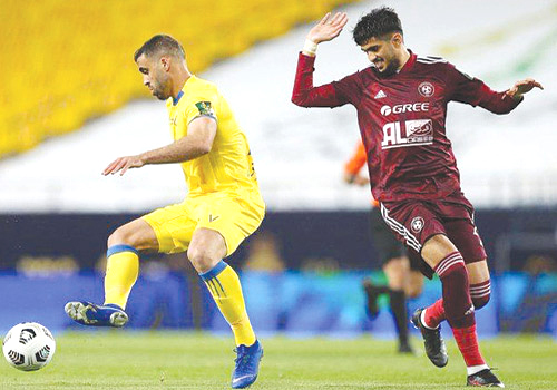  الأحمد في إحدى مبارياته أمام النصر