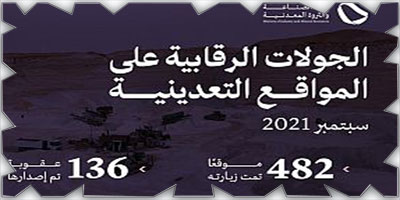 «الصناعة والثروة المعدنية» تنفِّذ 482 جولةً على المواقع التعدينية 