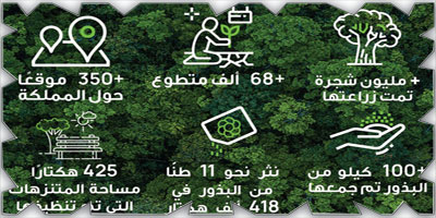 مركز الغطاء النباتي: تشجير أكثر من 350 موقعًا بالمملكة 