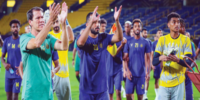 النصر يواصل استعداداته قبل لقاء الوحدة 