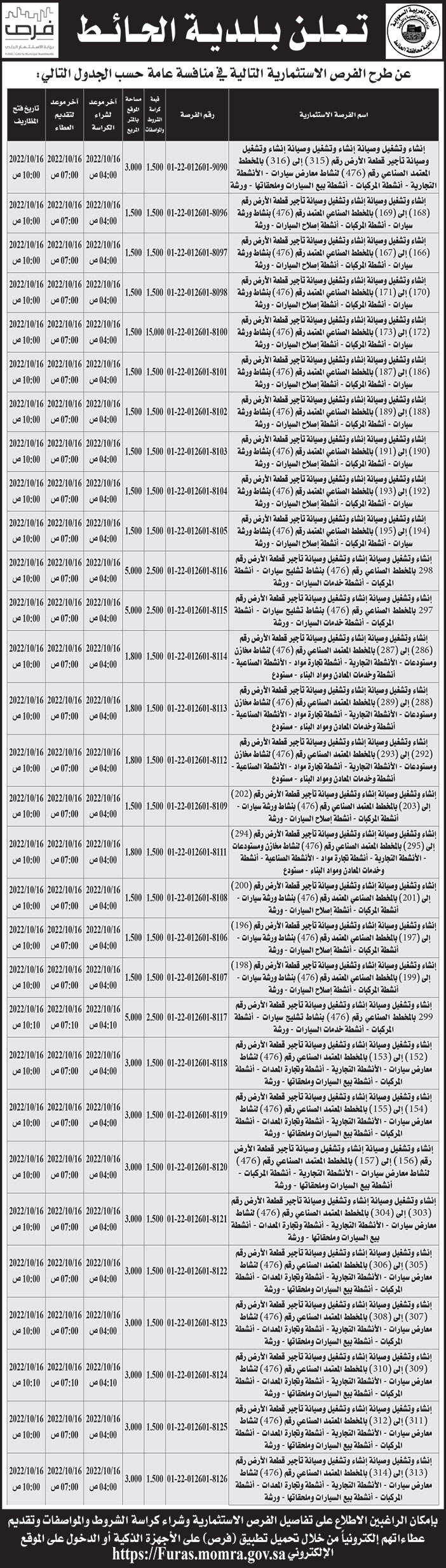 إعلان بلدية الحائط 