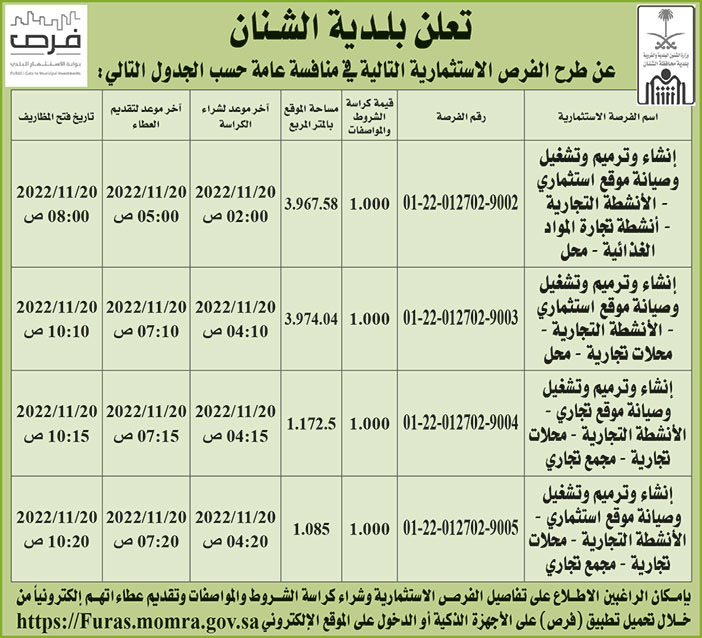 إعلان بلدية شنان 