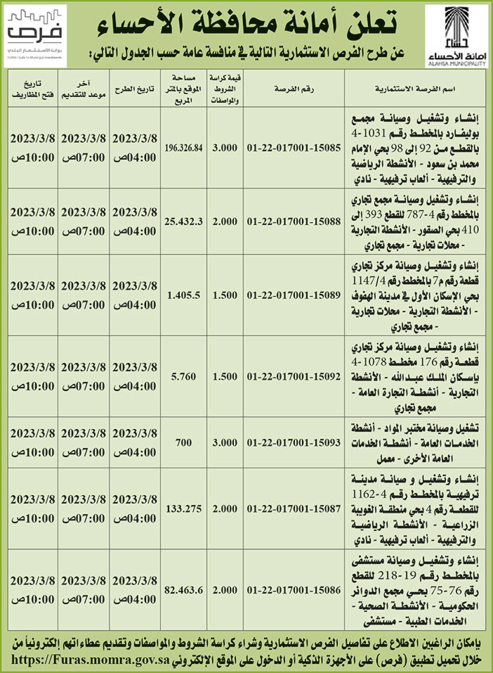 إعلان أمانة الأحساء 