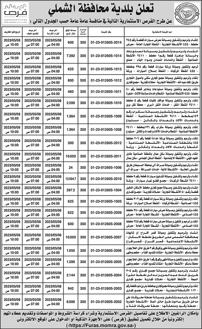 إعلان بلدية الشملي 