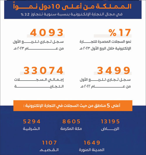 التجارة الإلكترونية في المملكة تنمو 32 % 