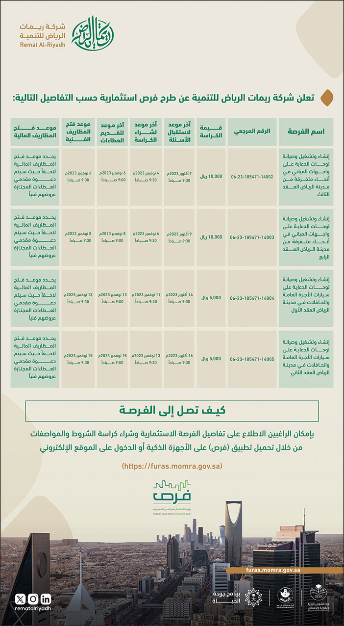 إعلان شركة ريمات 